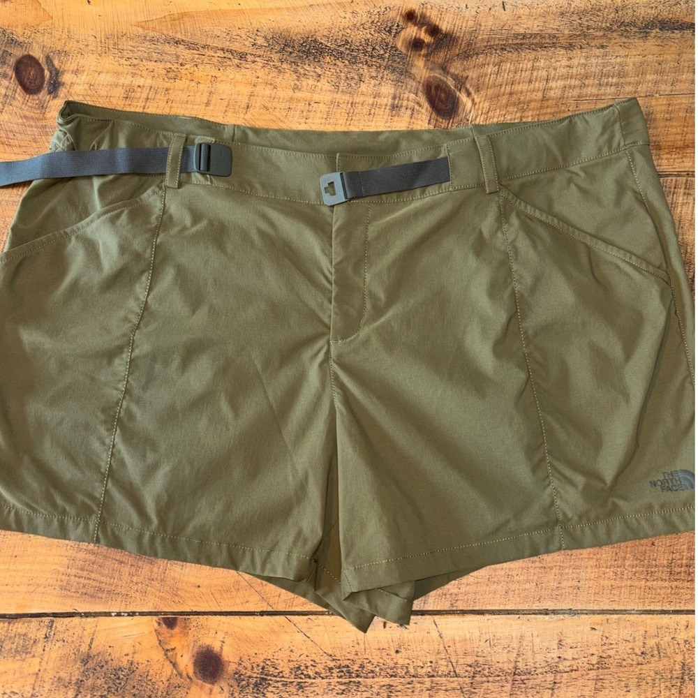 The North Face Womens‎ Paramount Shorts Olive Green Outdoor Hiking Pockets 24W
